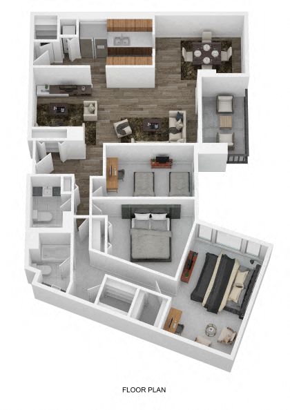Floor plan for 3 beds, 2 baths, 1767 sqft